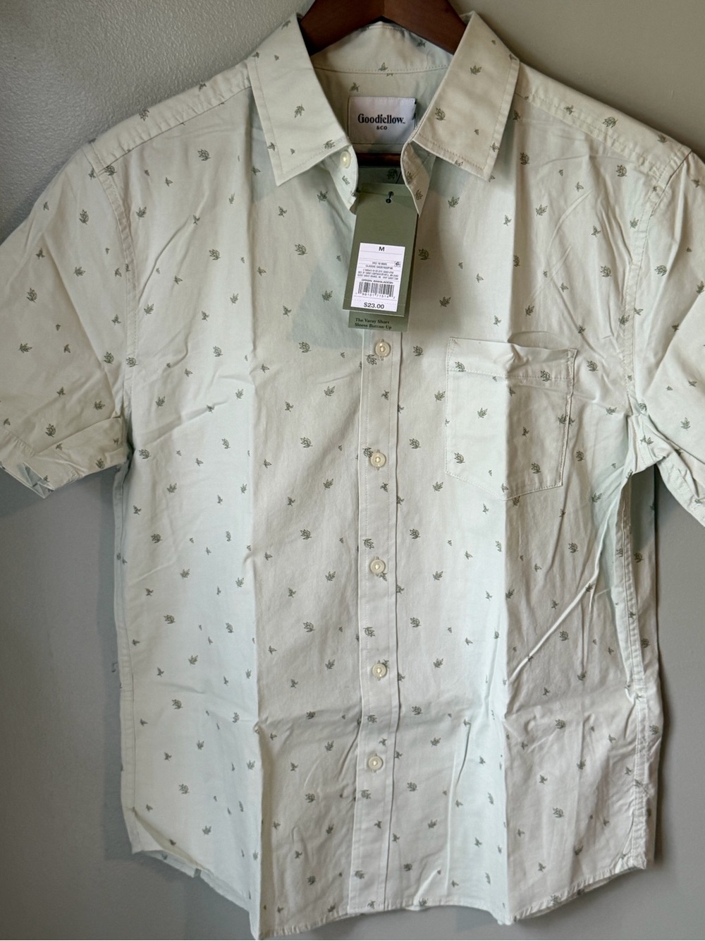 Goodfellow & Co Light Mint Short-Sleeve Button-Down Shirt